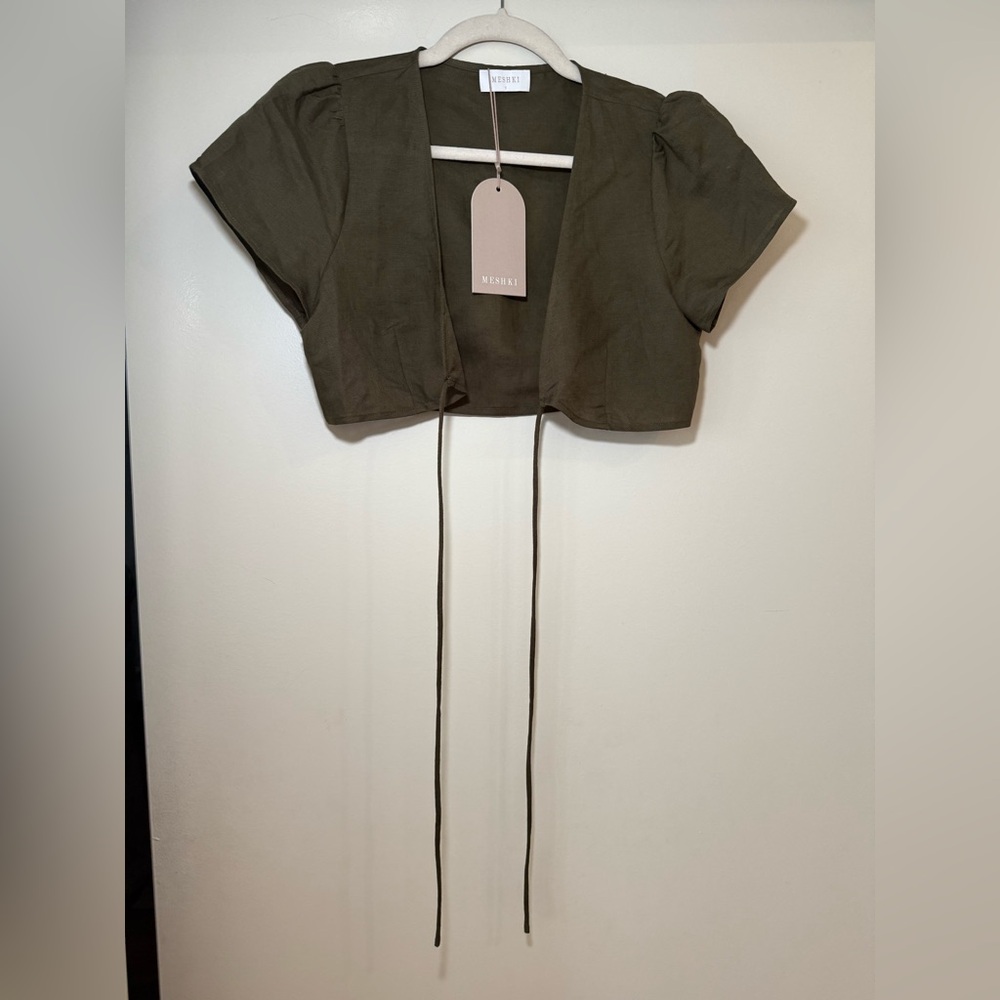 Khaki linen top